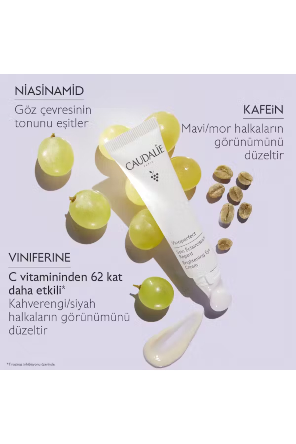 کرم دور چشم حلقه تیره VINOPERFECT وگان مراقبت از براق 15ML Caudalie
