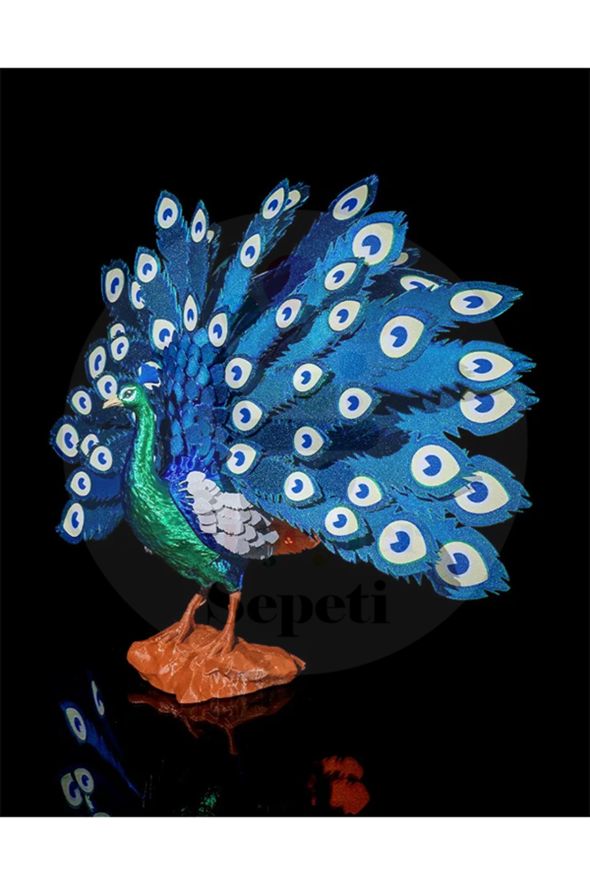 فیگور شکل تزئینی مایورا طاووس 30 سانتی متری پرها قابل جابجایی هستند Bi'şeyler Sepeti