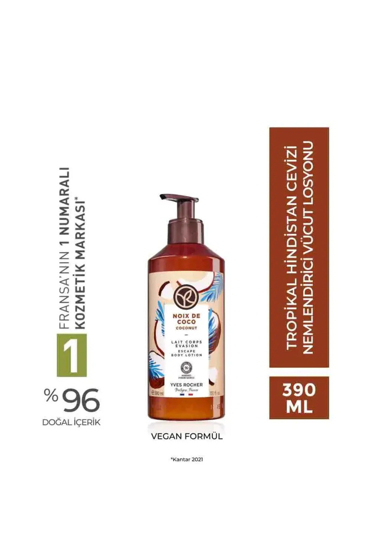 لوسیون مرطوب کننده بدن نارگیل مقدس استوایی 390 میلی لیتر ایوروشه Yves Rocher