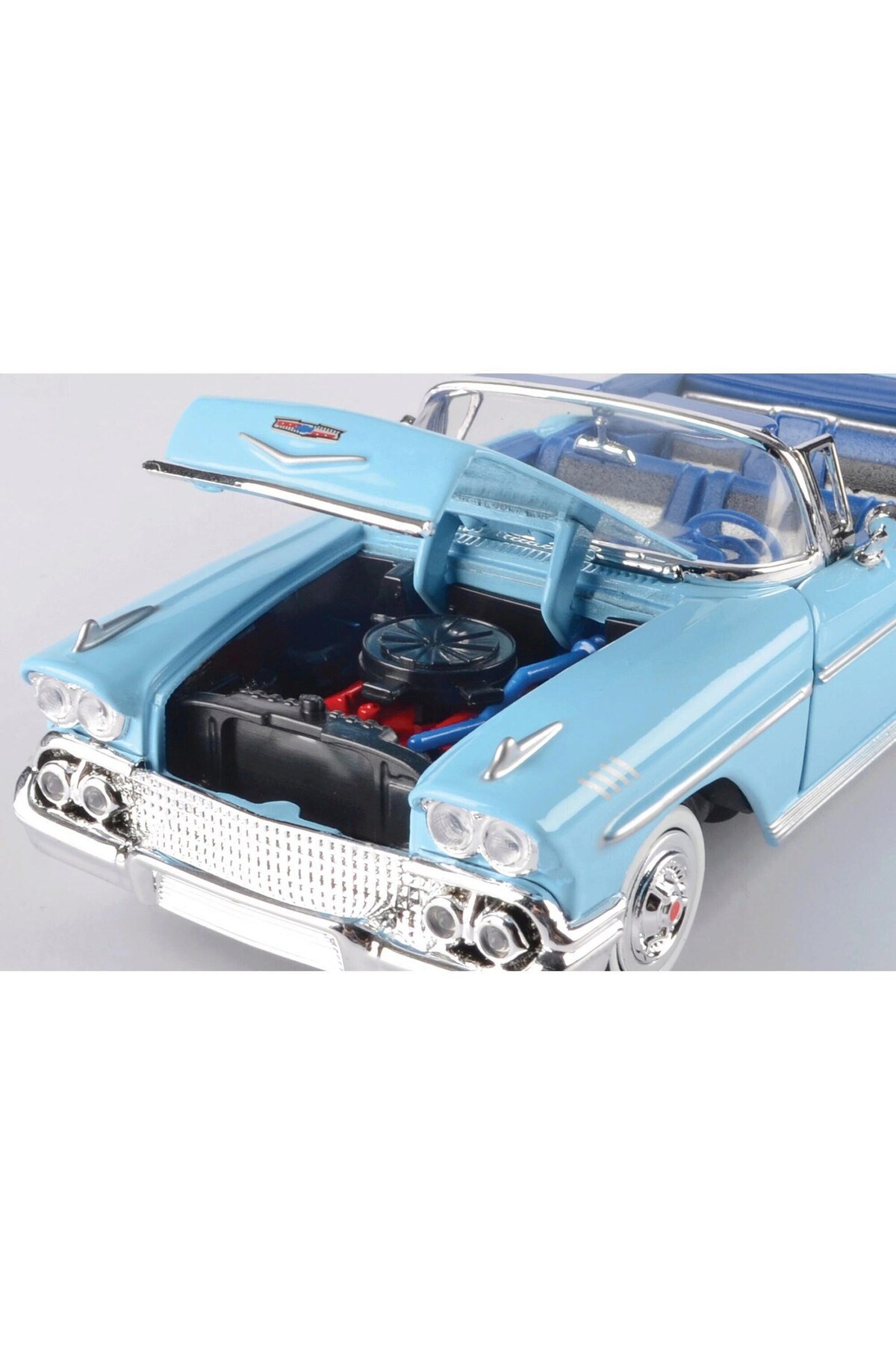 مدل خودرو DIECAST 1958 CHEVY IMPALA 1 24 VEHICLE BLUE اورجینال Genel Markalar