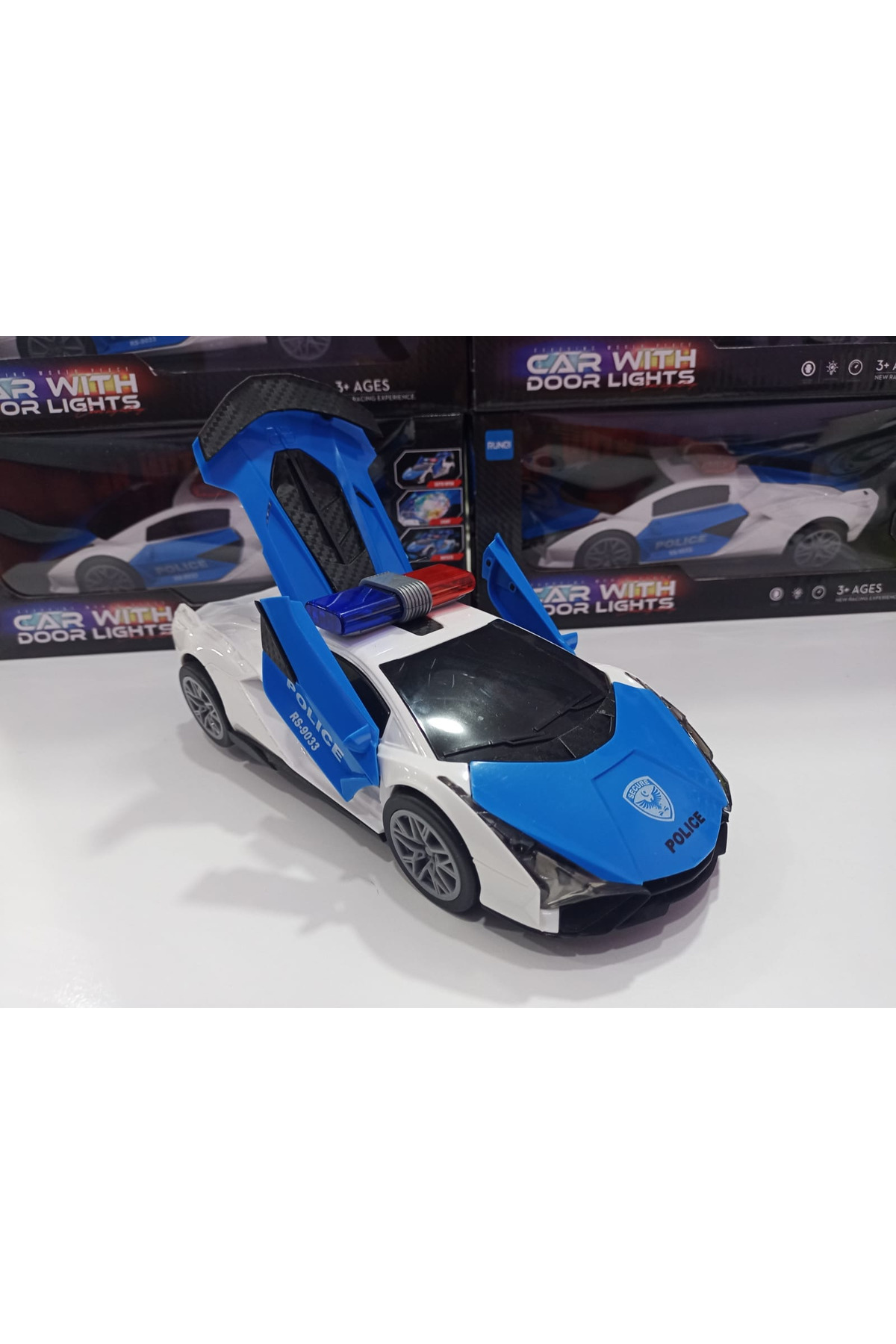 ماشین اسباب بازی پلیس چرخان 360 درجه بوگاتی با چراغ و موسیقی Boratila Toys