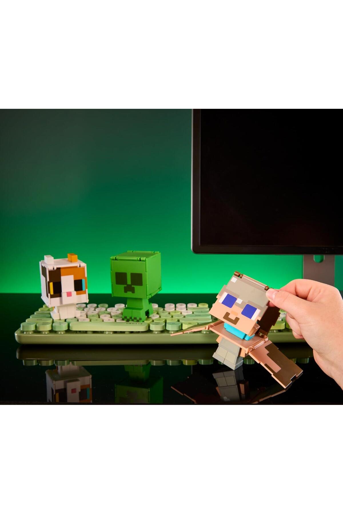 اسباب بازی های فیگور شخصیت MINECRAFT FLIPPIN' FIGS 2 IN 1 CREEPER و CHARGED Mattel
