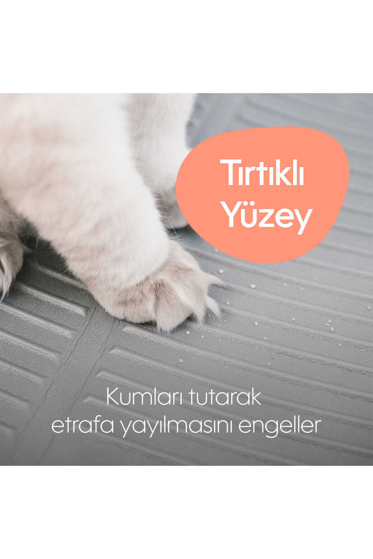 پادری خاک گربه برجسته و ضدلغزش لیتر جینی Litter Genie خاکستری
