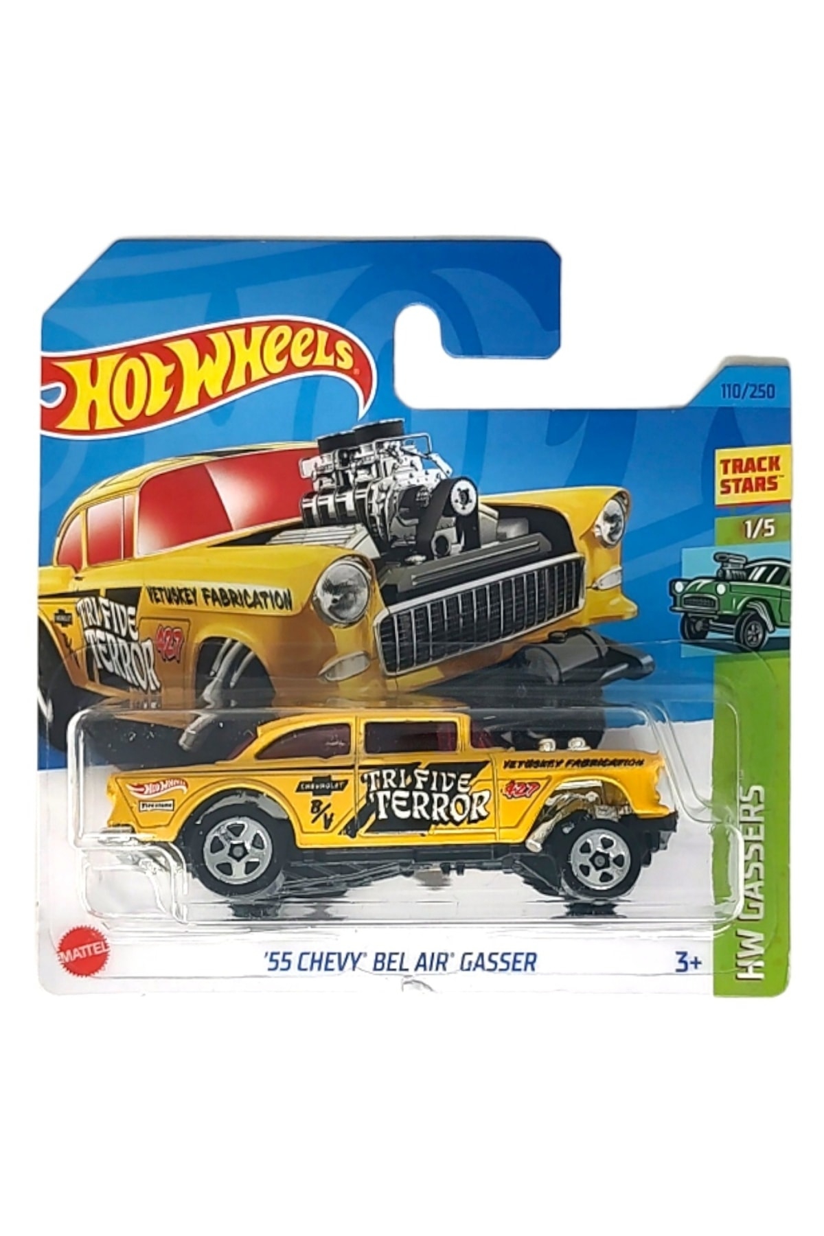 ماشین اسباب بازی اتومبیل های SINGLE '55 CHEVY BEL AIR GASSER HKH61 هات ویلز اورجینال HOT WHEELS