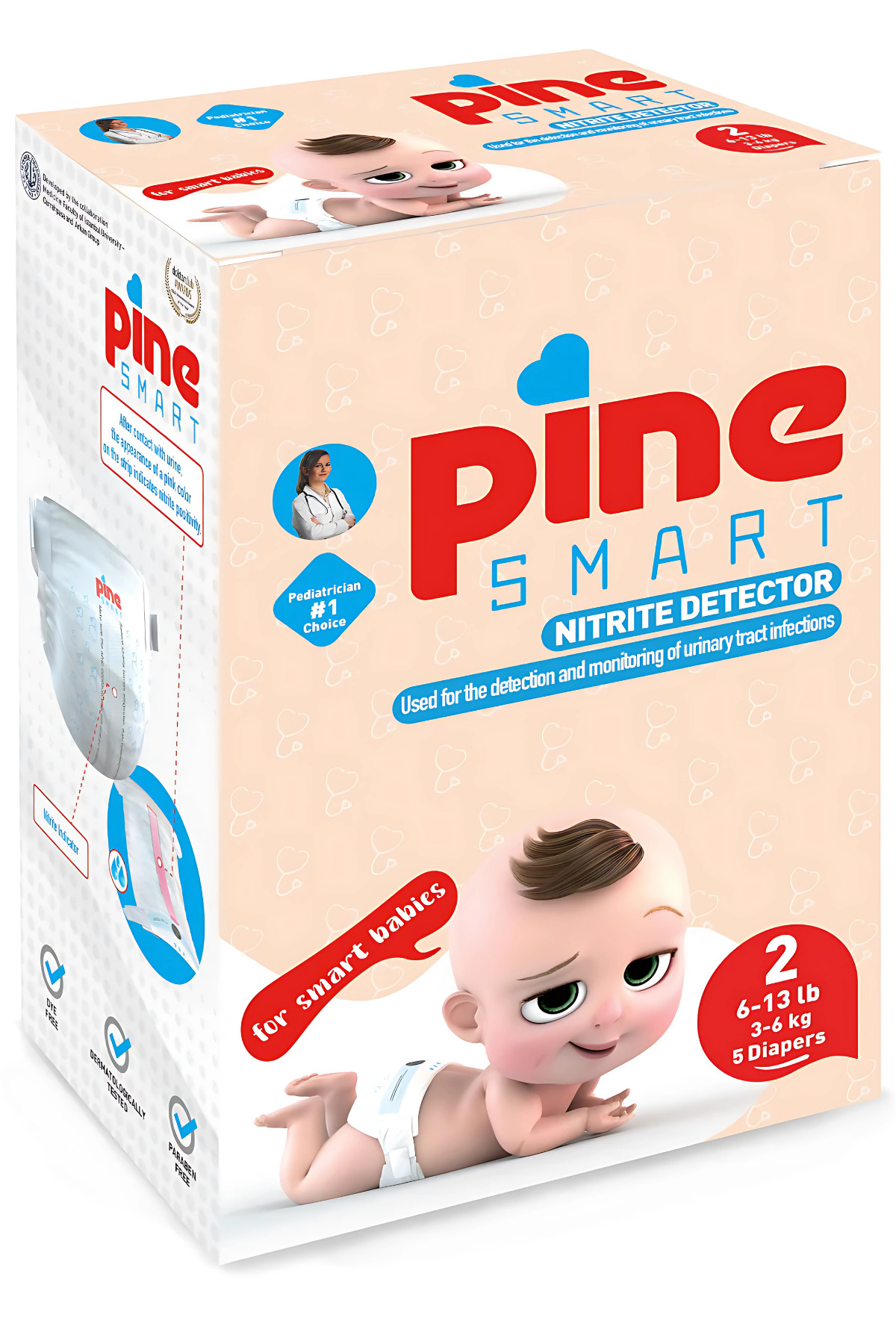 پوشک بچه هوشمند SMART 5 بسته 2 3 4 6 سایز کیلوگرم 9 7 14 11 18 15+ اورجینال Pine