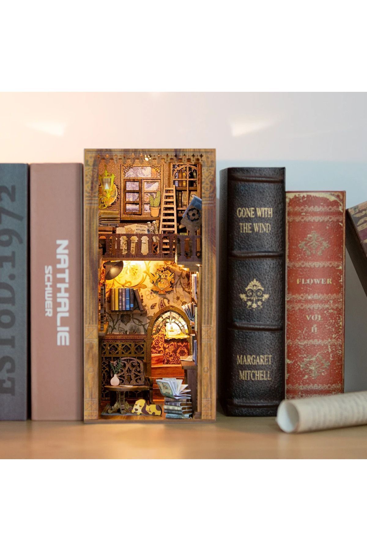 پازل کیت کتابخانه جادویی BOOK NOOK – DIY مجموعه ساختمان سه بعدی کتابفروشی ابدی CUTEBEE