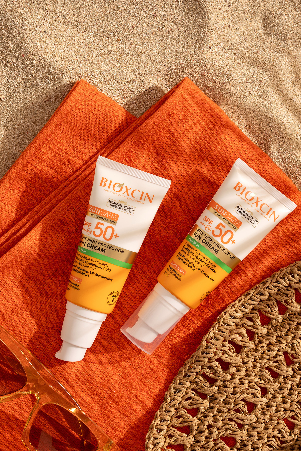 Bioxcin کرم ضدآفتاب پوست چرب با SPF 50+ و حفاظت بالا 50 میلی لیتر کلاژن تاچ خشک