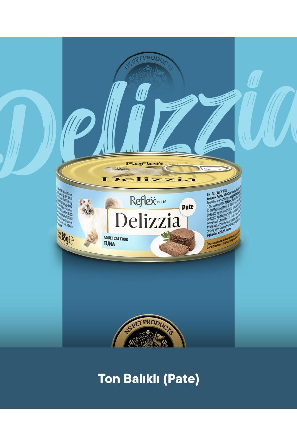 غذای گربه بالغ رفلکس Reflex Plus Delizzia با تن ماهی، پاته، ۸۵ گرم