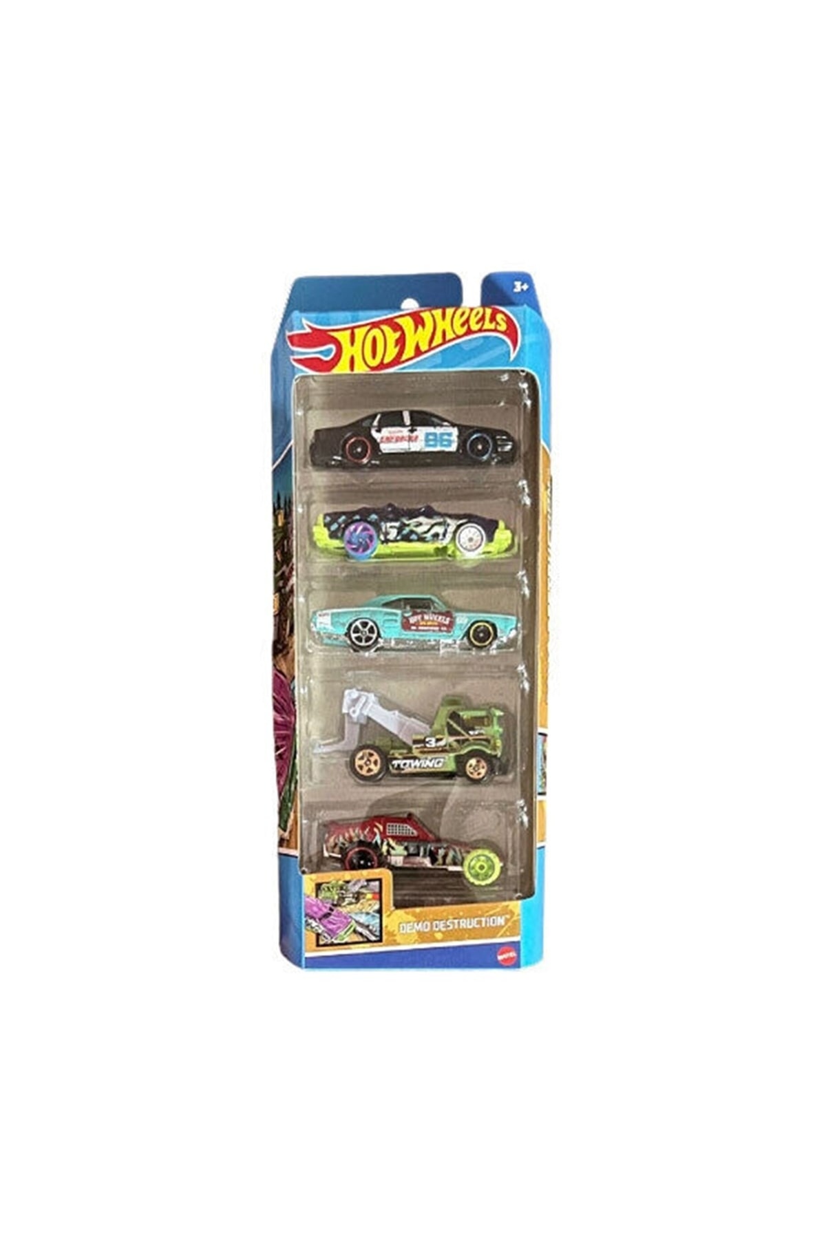 ماشین اسباب بازی ست 5 تکه 01806 HFV86 DEMO DESTRUCTION از ترکیه HOT WHEELS