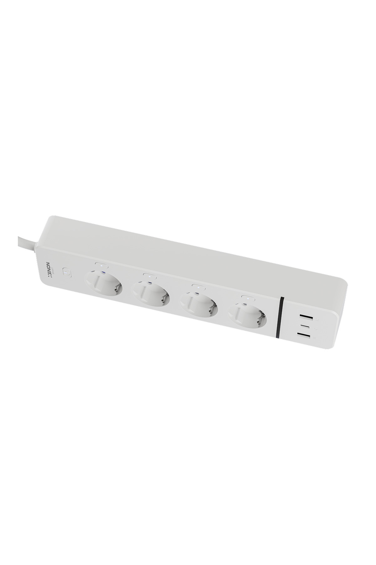 چندراهی هوشمند وای‌فای زنون اسمارت Xenon Smart مدل X7087، با ۴ پریز و ۳ درگاه USB