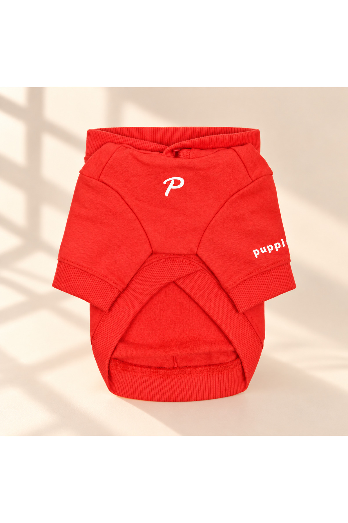 سویشرت سگ پوپیا Puppia قرمز، کلاه‌دار و چاپ‌دار