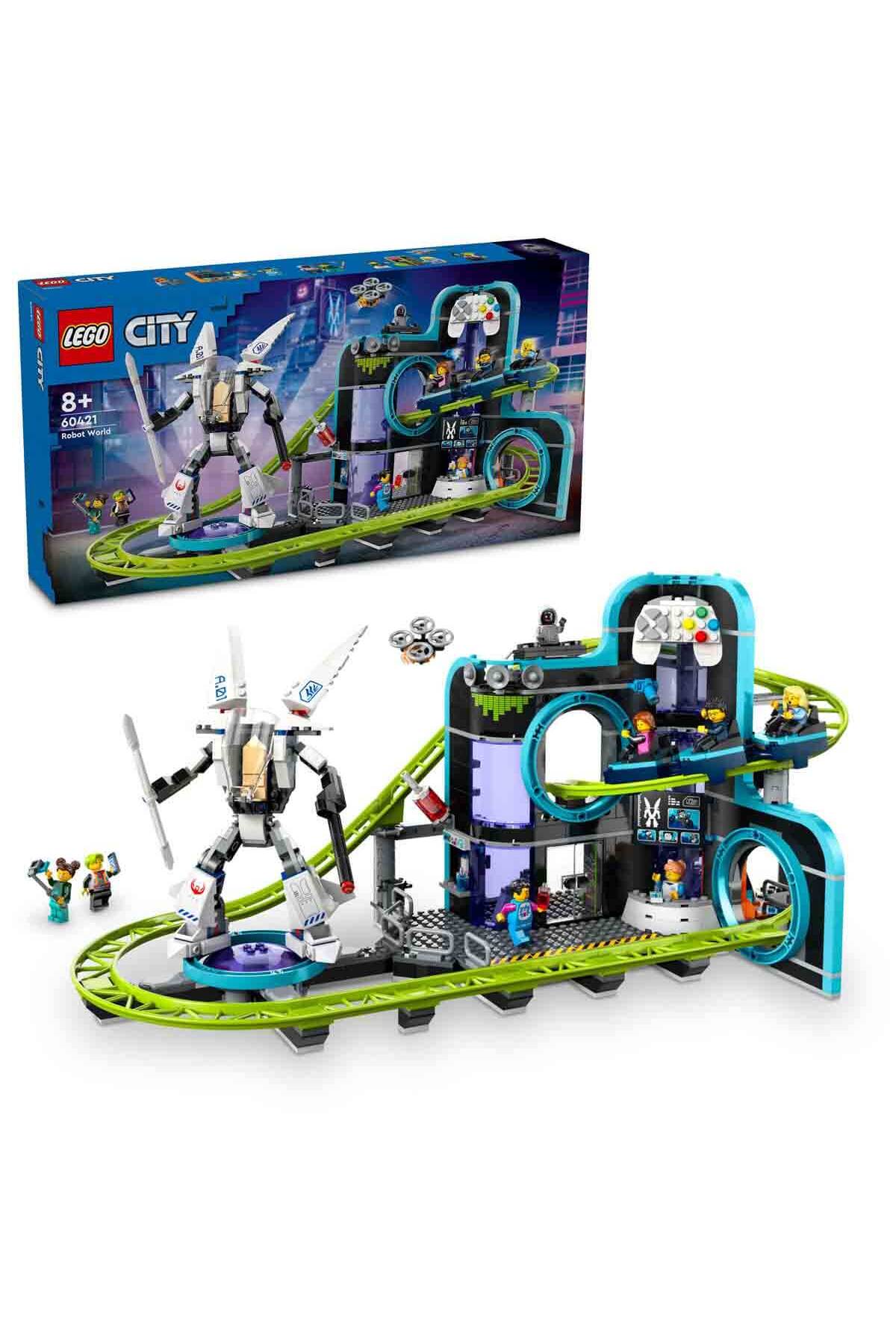 لگو و اسباب بازی های ساخت محور CITY ROBOT WORLD ROLLER COASTER PARK 60421 خلاقانه برای کودکان 8 سال به بالا اورجینال LEGO