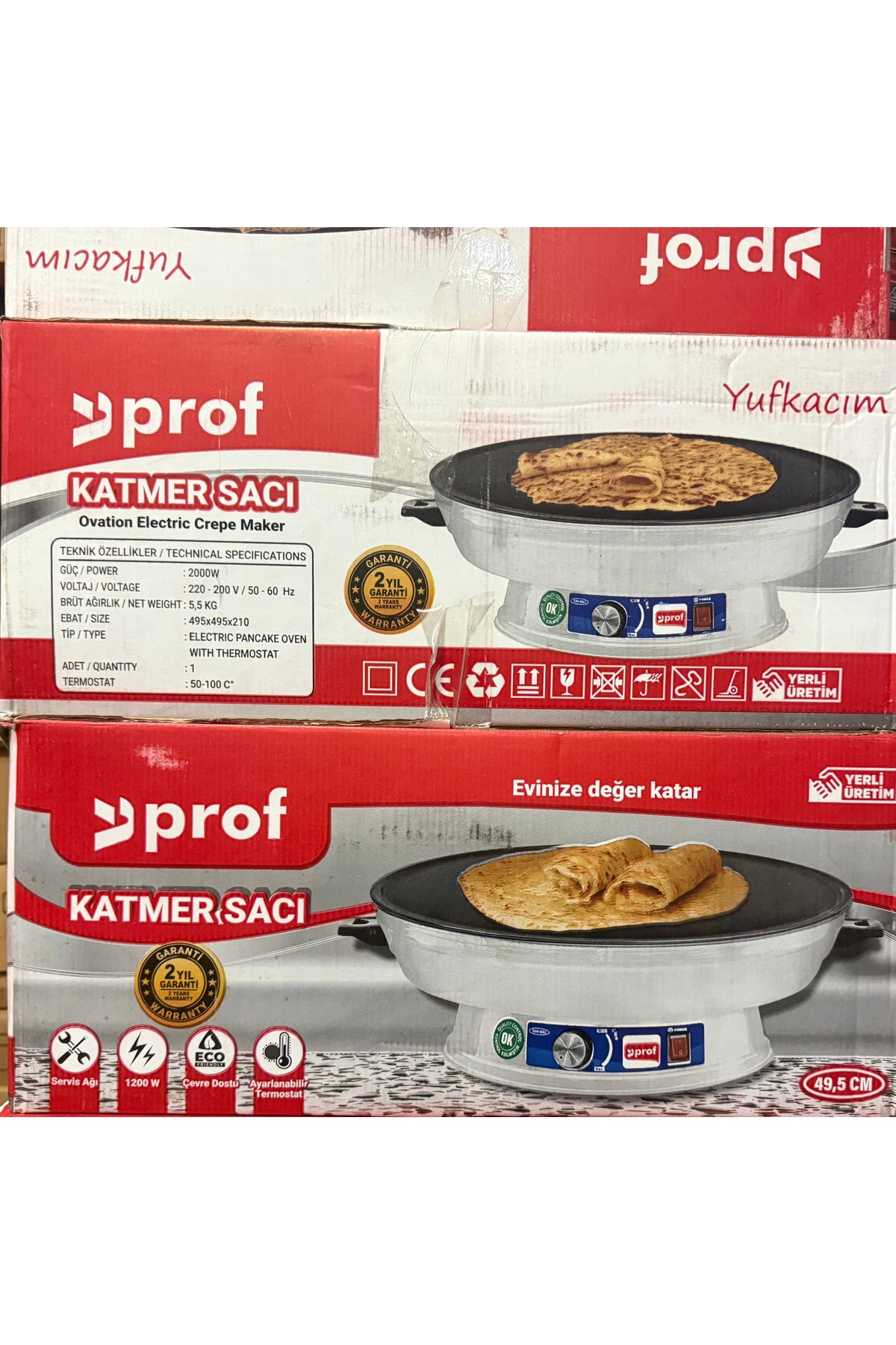 نان پز ورق روکش ترموستات برقی پسر 2000W اورجینال Yörük