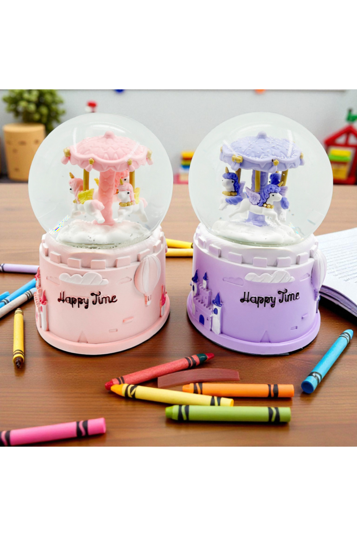 گوی برفی چرخ فلک هدیه SNOW GLOBE سایز بزرگ WIND UP 1 PIECE از ترکیه ALPJOY