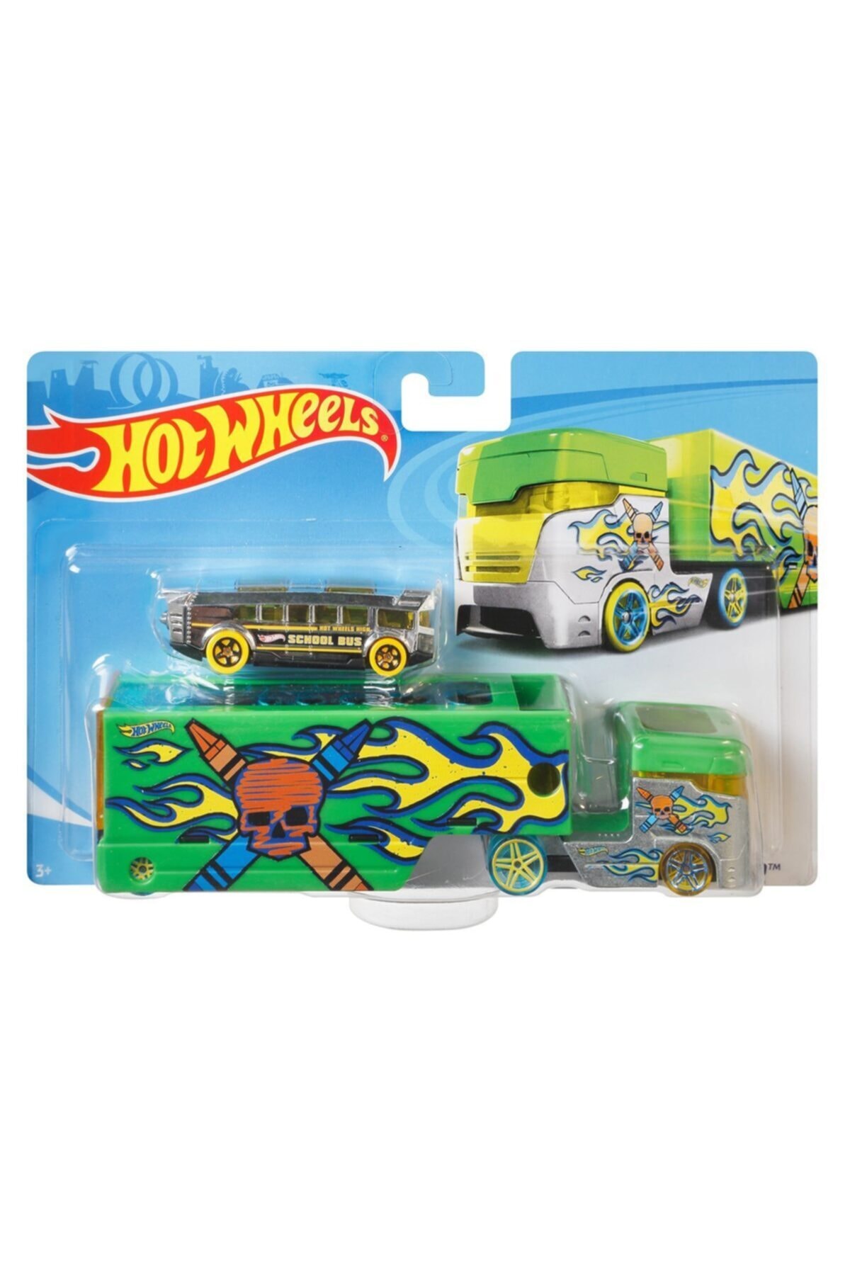 ماشین اسباب بازی کامیون باربری اصلی STEEL POWER CGC18 اورجینال HOTWHEELS CARRIER TRUCK AND CAR از ترکیه HOT WHEELS