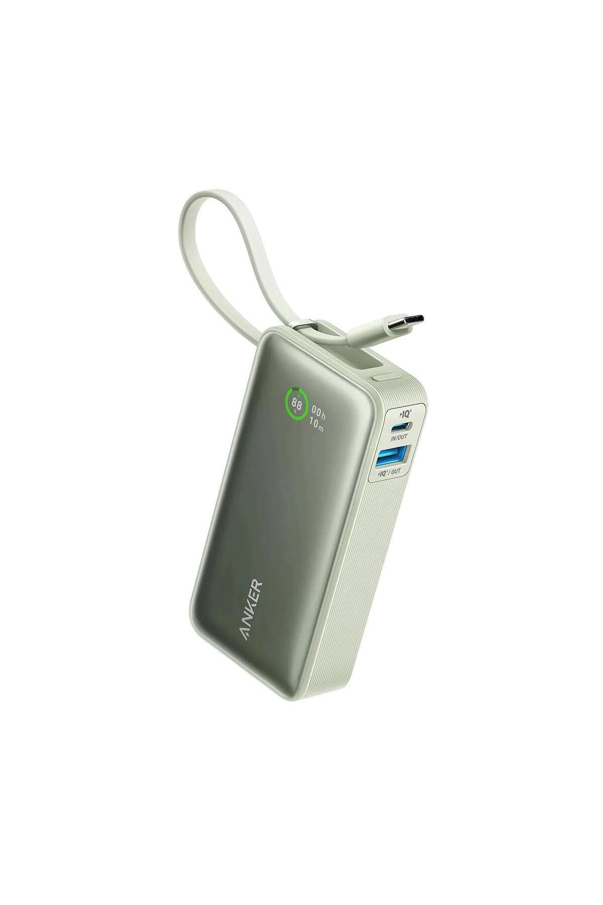 پاوربانک 545 نانو 30 وات کابل USB C داخلی شارژر قابل حمل 10K سبز A1259 اورجینال Anker