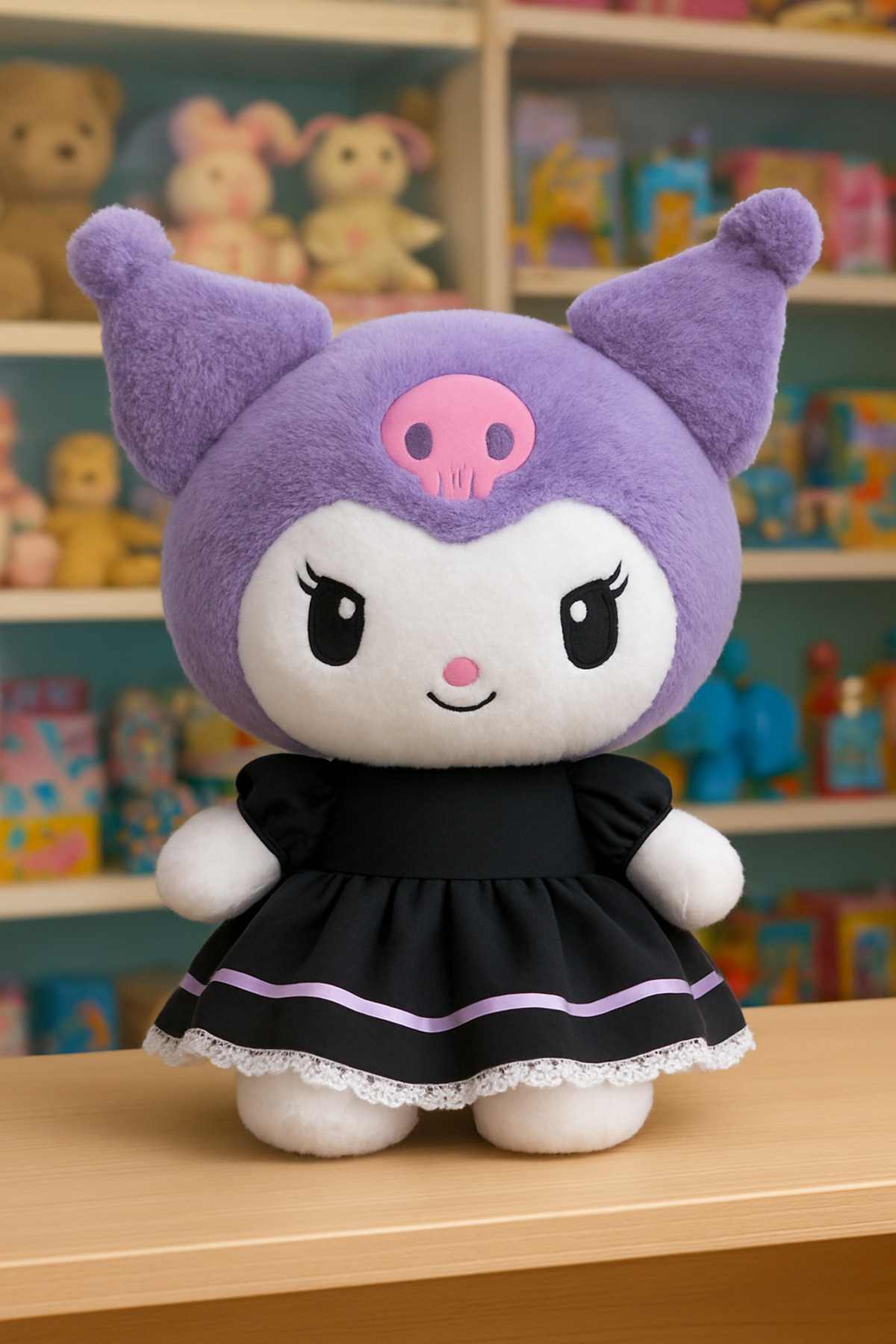 اسباب بازی های پشمی مخمل خواب دار KUROMI 35CM لباس نرم کرکی HELLOKITTY SANRIO NB market