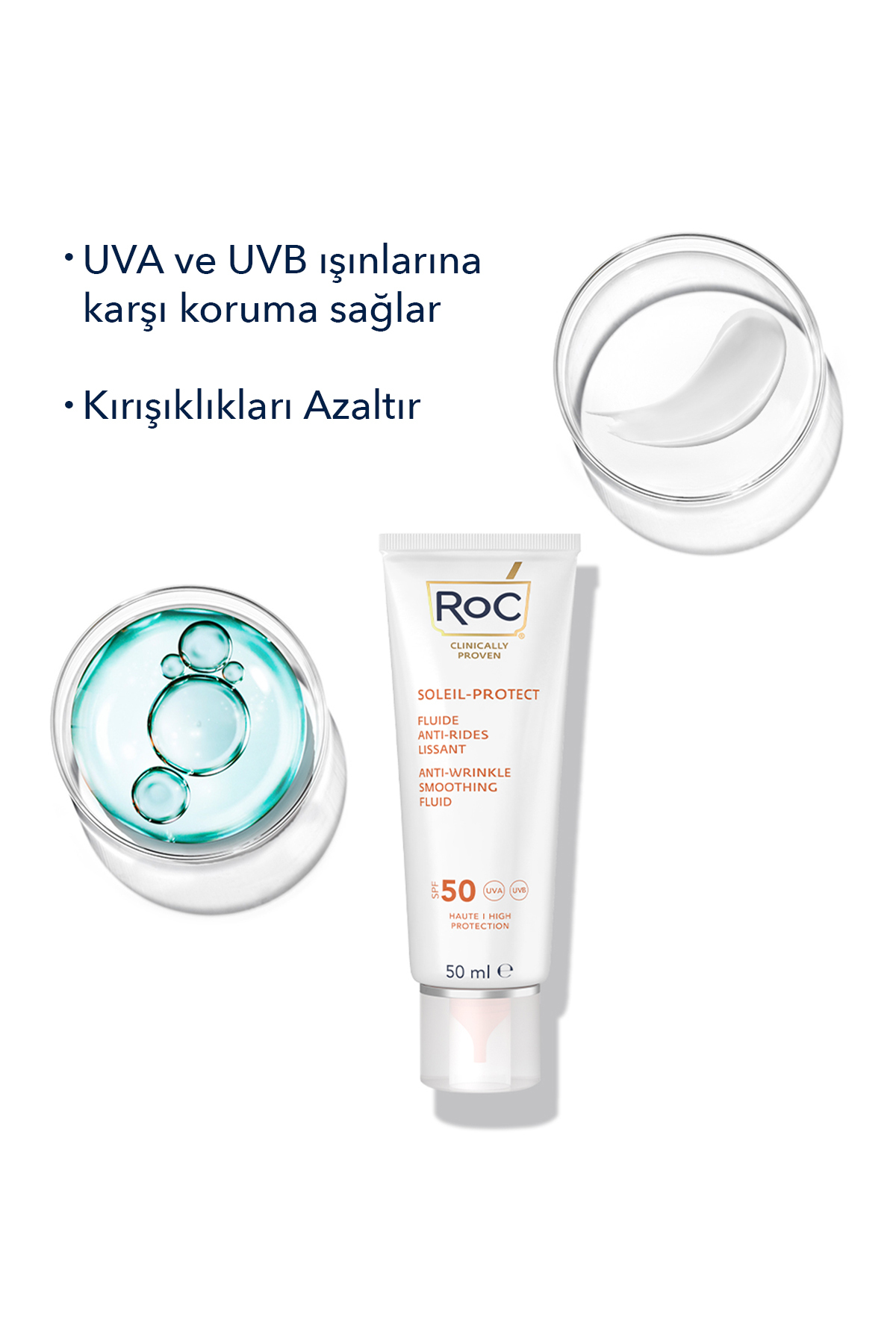 Roc کرم ضد چروک ضد آفتابی صورت SPF50 + 50 میلی لیتر