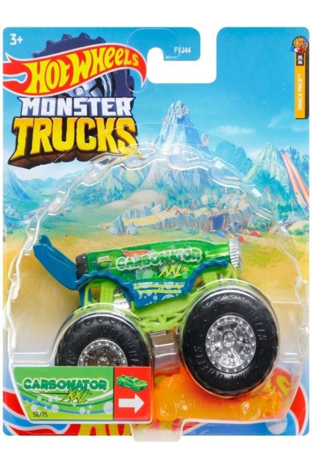ماشین اسباب بازی MONSTER TRUCKS CORBONATOR XXL 1:64 FYJ44 HCP35 هات ویلز اورجینال HOT WHEELS