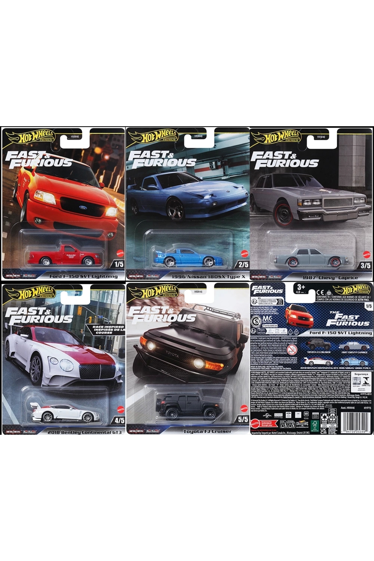 مدل خودرو HOTWHEELS PREMIUM FAST &amp; FURIOUS 2024 MIX H SET اورجینال Hotwhells