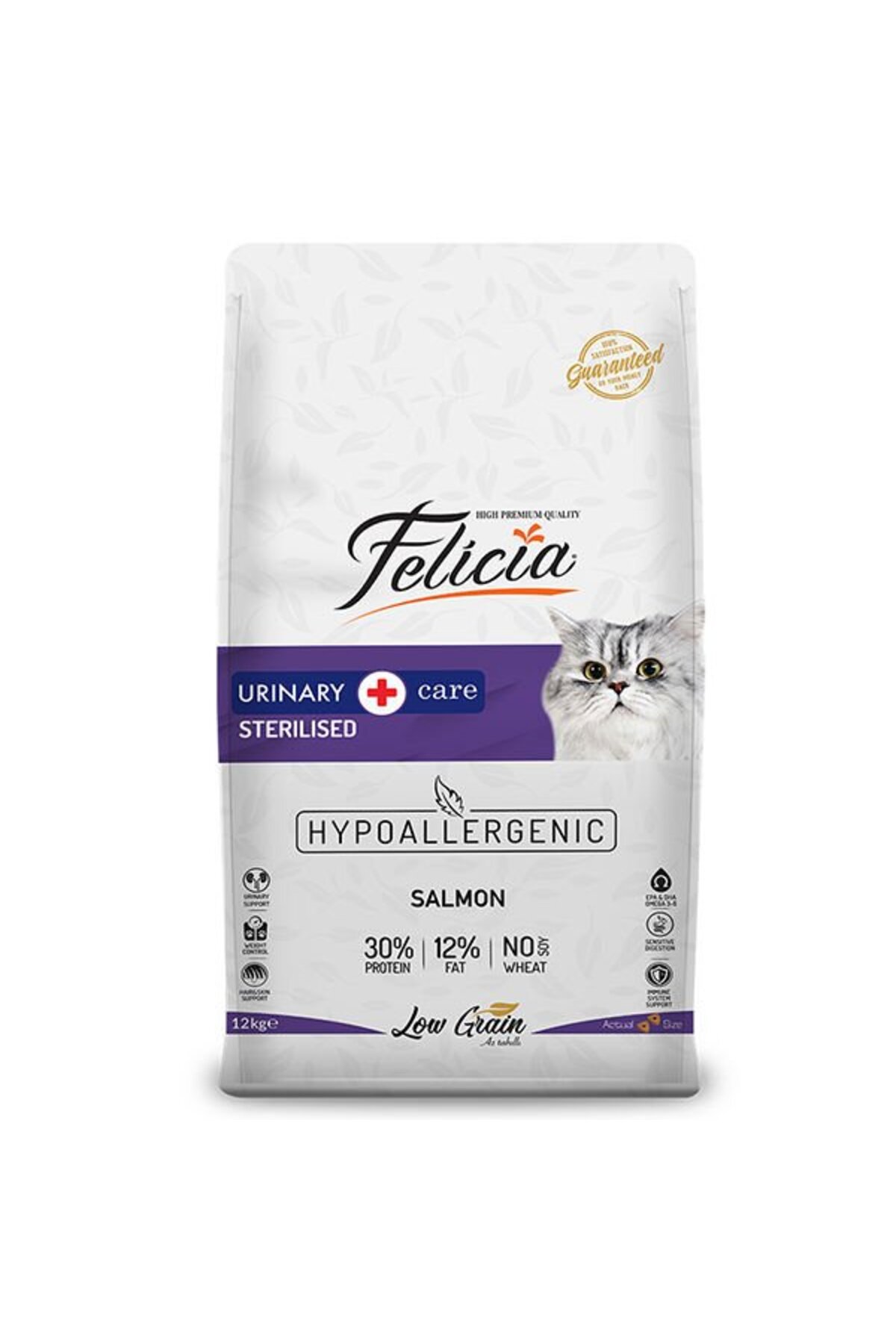 غذای خشک گربه کم‌غله با سالمون، فلیشیا Felicia، هیپوآلرژنیک 12 Kg