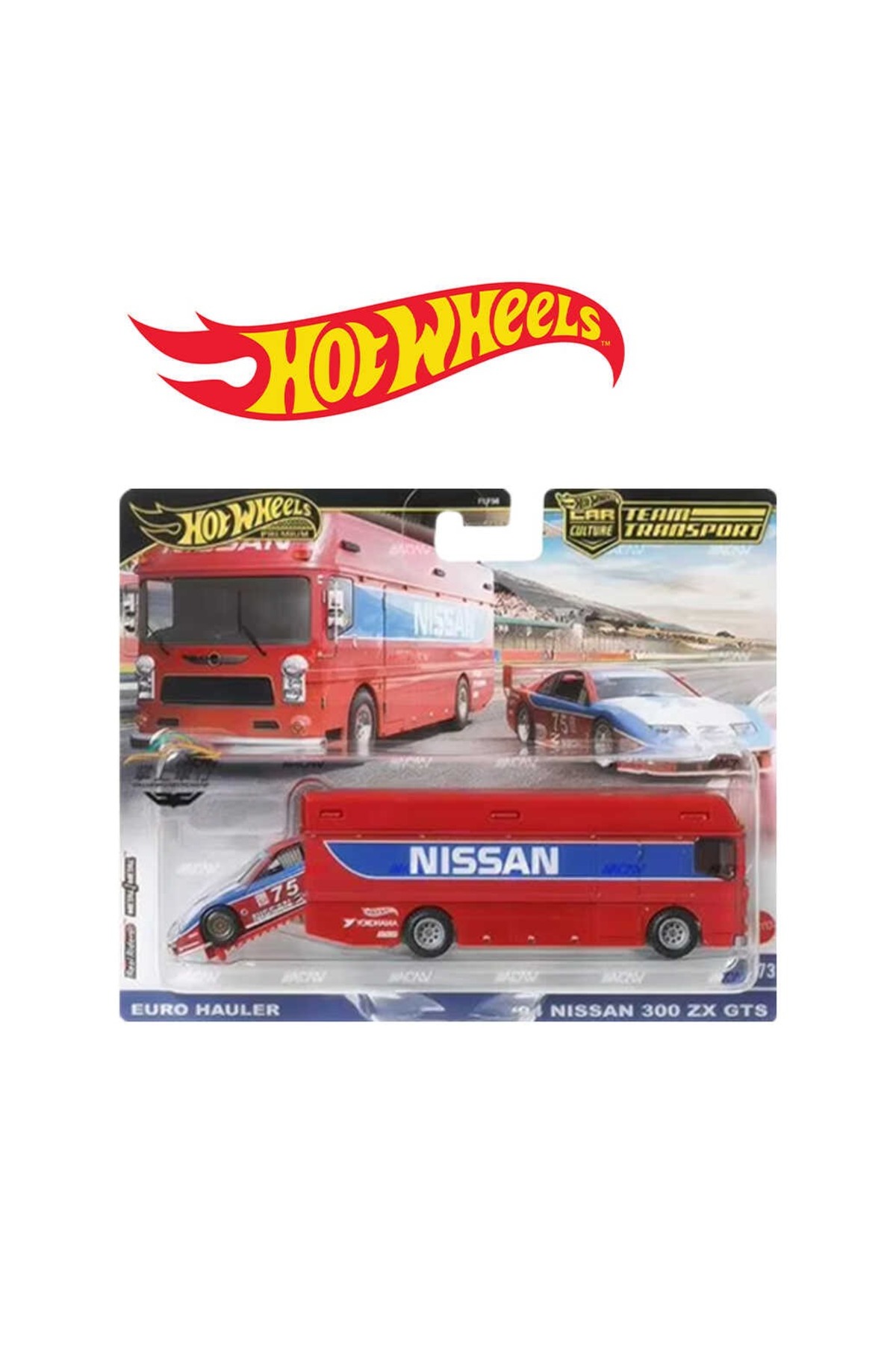 ماشین اسباب بازی پرمیوم خودرو فرهنگ تیم حمل و نقل یورو هاولر '94 نیسان 300 ZX GTS 73 از ترکیه HOT WHEELS