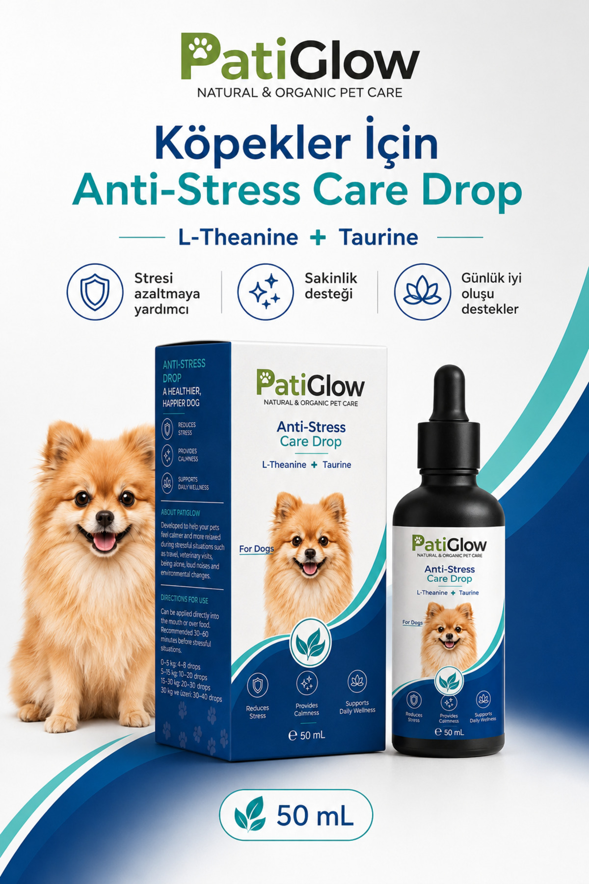 قطره آرام‌بخش و ضد‌استرس سگ ۵۰ میلی‌لیتری پتی‌گلو Patiglow