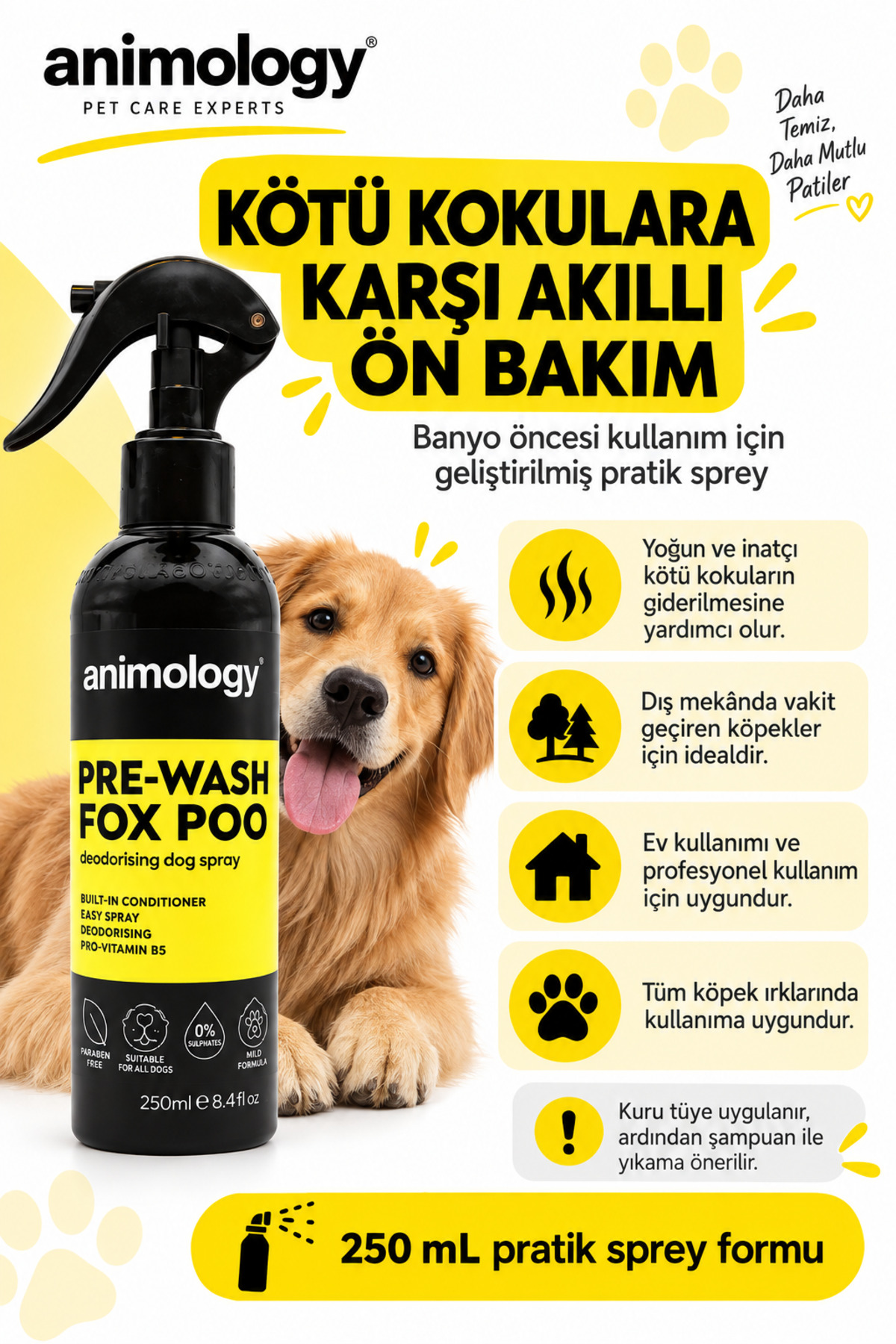 اسپری پیش‌شست‌وشوی سگ انیمولوژی Animology Pre-Wash Fox Poo، ۲۵۰ میلی‌لیتر