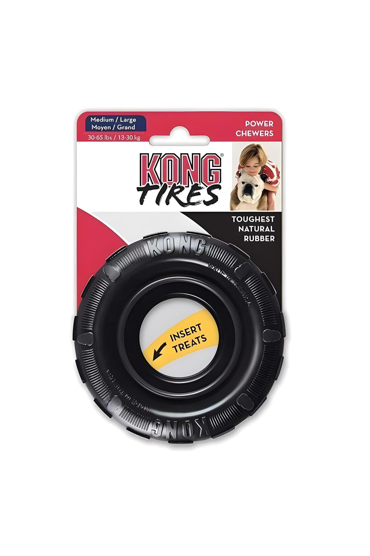اسباب‌بازی سگ کونگ Kong Extreme Tires، چرخ سوراخ‌دار بسیار سخت، M/L مشکی