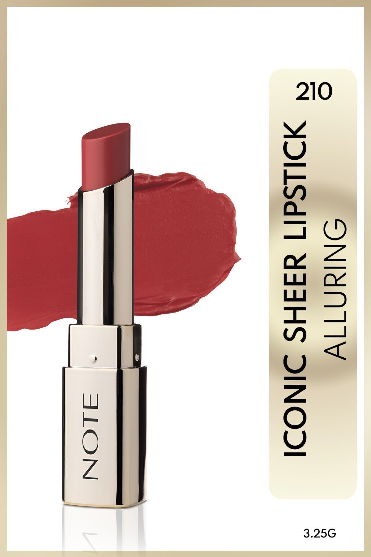 رژ لب ICONIC SHEER LIPSTICK MOISTURIZING SHINY 210 ALLURING RED Note Cosmetics