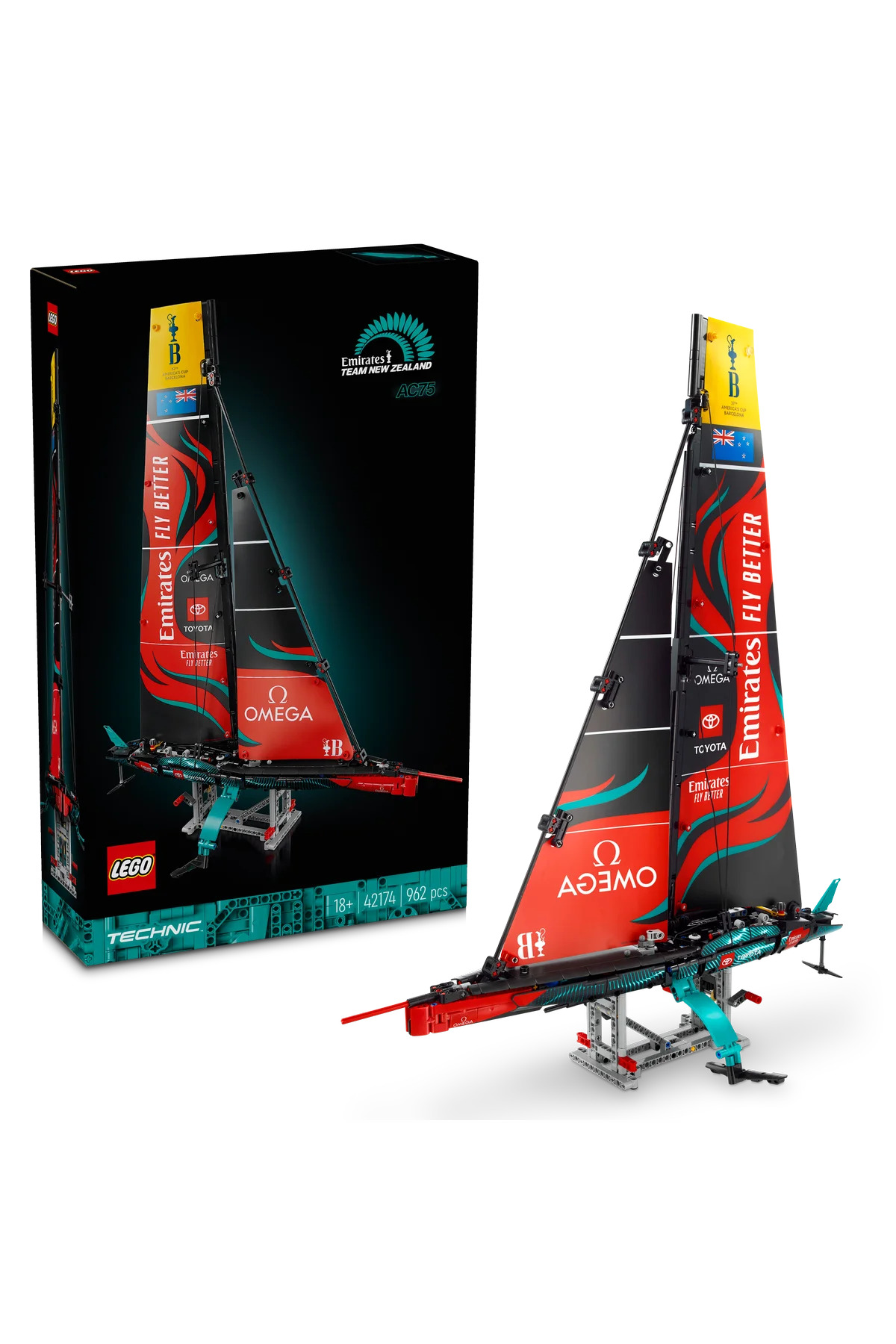 لگو و اسباب بازی های ساخت محور ® TECHNIC EMIRATES TEAM ZEALAND AC75 YACHT 42174 ست ساختمان مدل کلکسیونی 18+ 962PR اورجینال LEGO