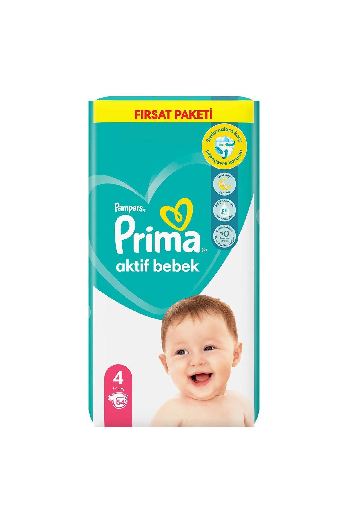 پوشک بچه اکتیو سایز 4 بسته فرصت 54 عددی اورجینال Prima