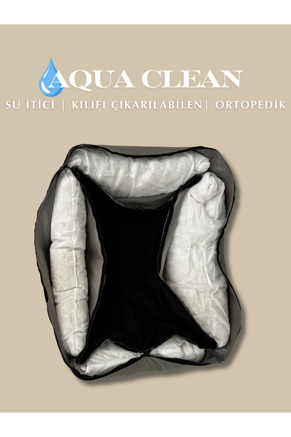 تخت گربه و سگ جونگولیکا پت پروداکتس Jungolica Pet Products سری Aqua Clean، پارچه آب‌گریز، روکش جداشونده و کف ضدلغزش خاکستری