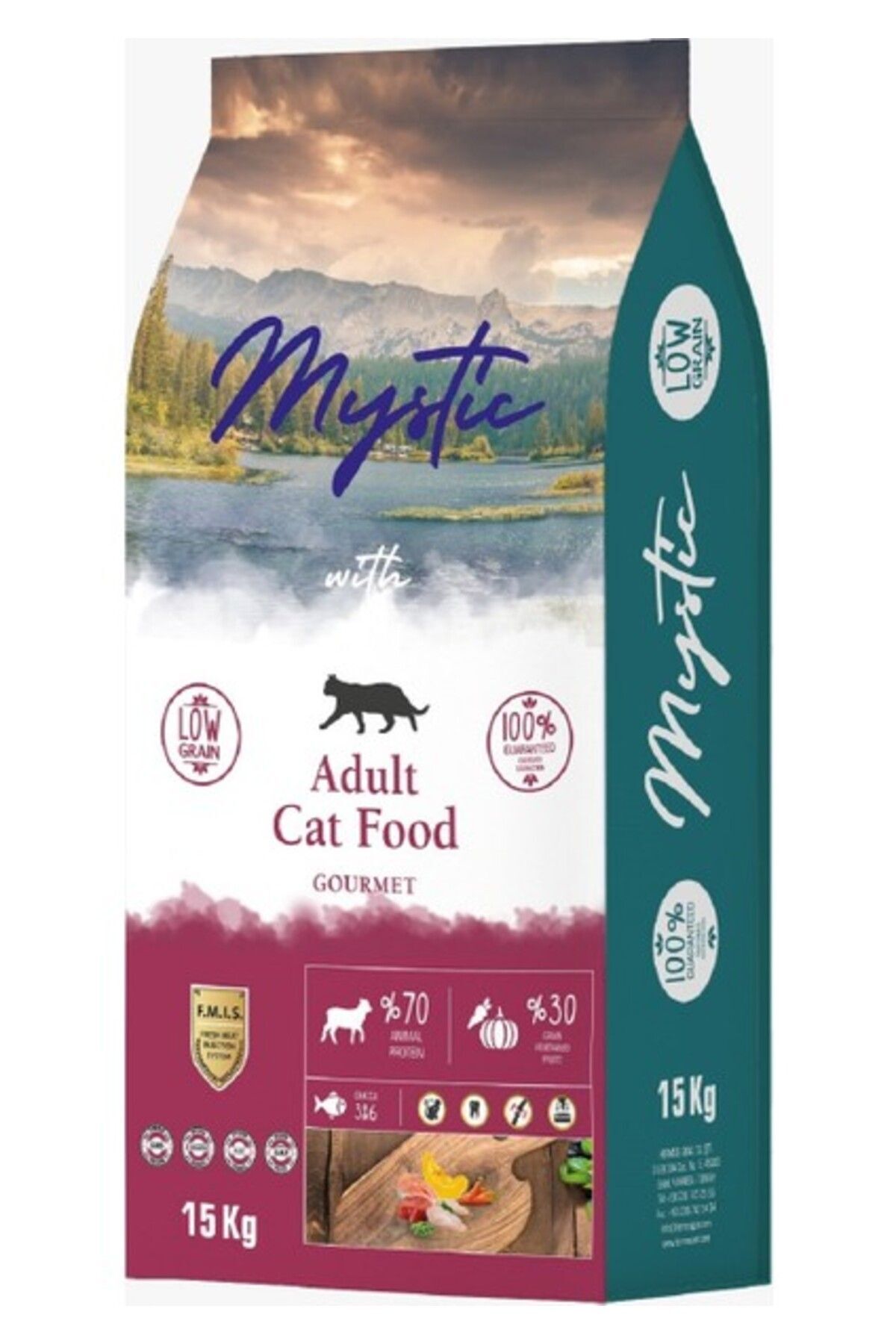 غذای خشک گربه بالغ کم‌غله میستیک Mystic Gourmet، ۱۵ کیلوگرم