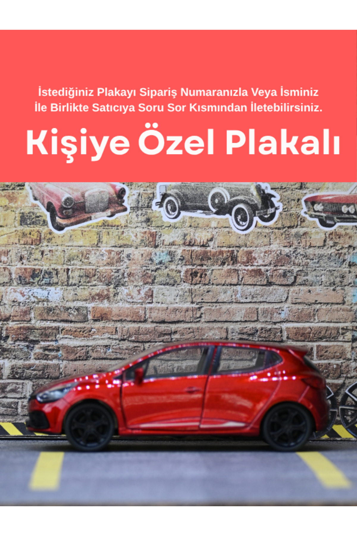 مدل خودرو RENAULT CLIO 4 METAL TOY CAR RED DIE CAST WITH PERSONALIZED GIFT PLATE از ترکیه bebeym