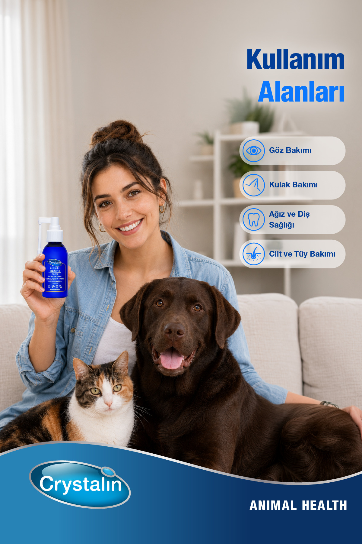 محصول سلامت حیوانات کریستالین Crystalin Animal Health، ۱۰۰ میلی‌لیتر