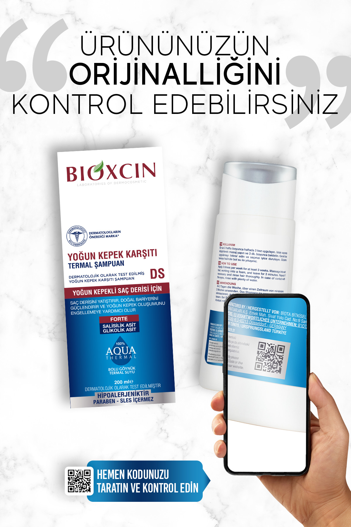 Bioxcin شامپو ضد شوره آب گرم آکواترمال مکمل DS 200 میلی لیتر