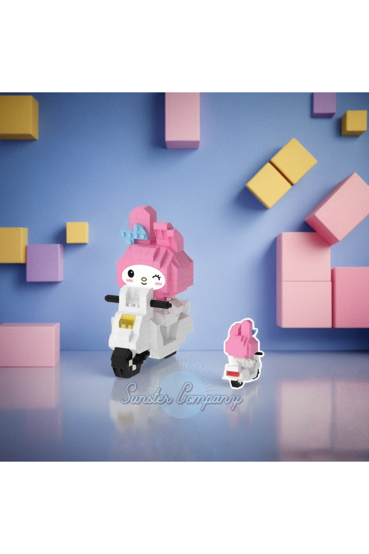 پازل سه بعدی MY MELODY SCOOTER – مجموعه بلاک DIY سری SANRIO | 334 PIECE TUTORIAL MEKANSM