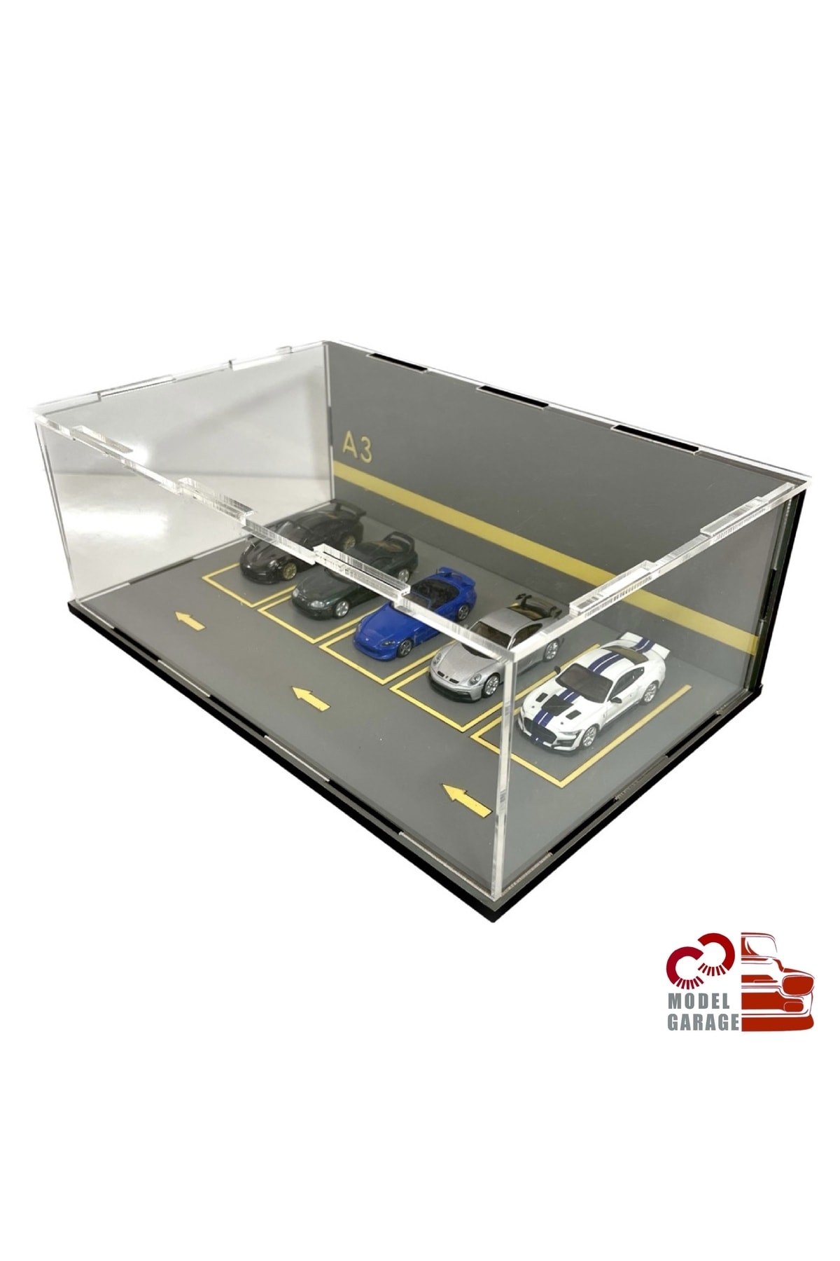 مدل خودرو 1 64 SCALE VEHICLE PARKING DIECAST DIORAMA DISPLAY STAND RACK CAR GARAGE اورجینال Özel Yapım