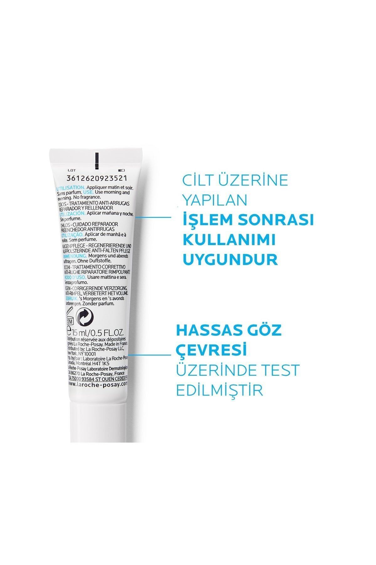 La Roche Posay کرم چشم هیالو بی5 با اسید هیالورونیک و ویتامین B5 15 میلی لیتر