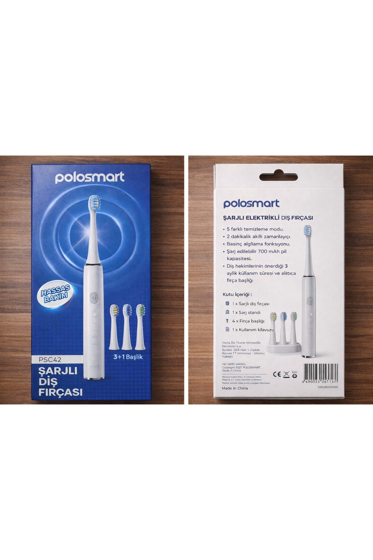 مسواک شارژی برقی سر PSC42 3+1 اورجینال Polosmart