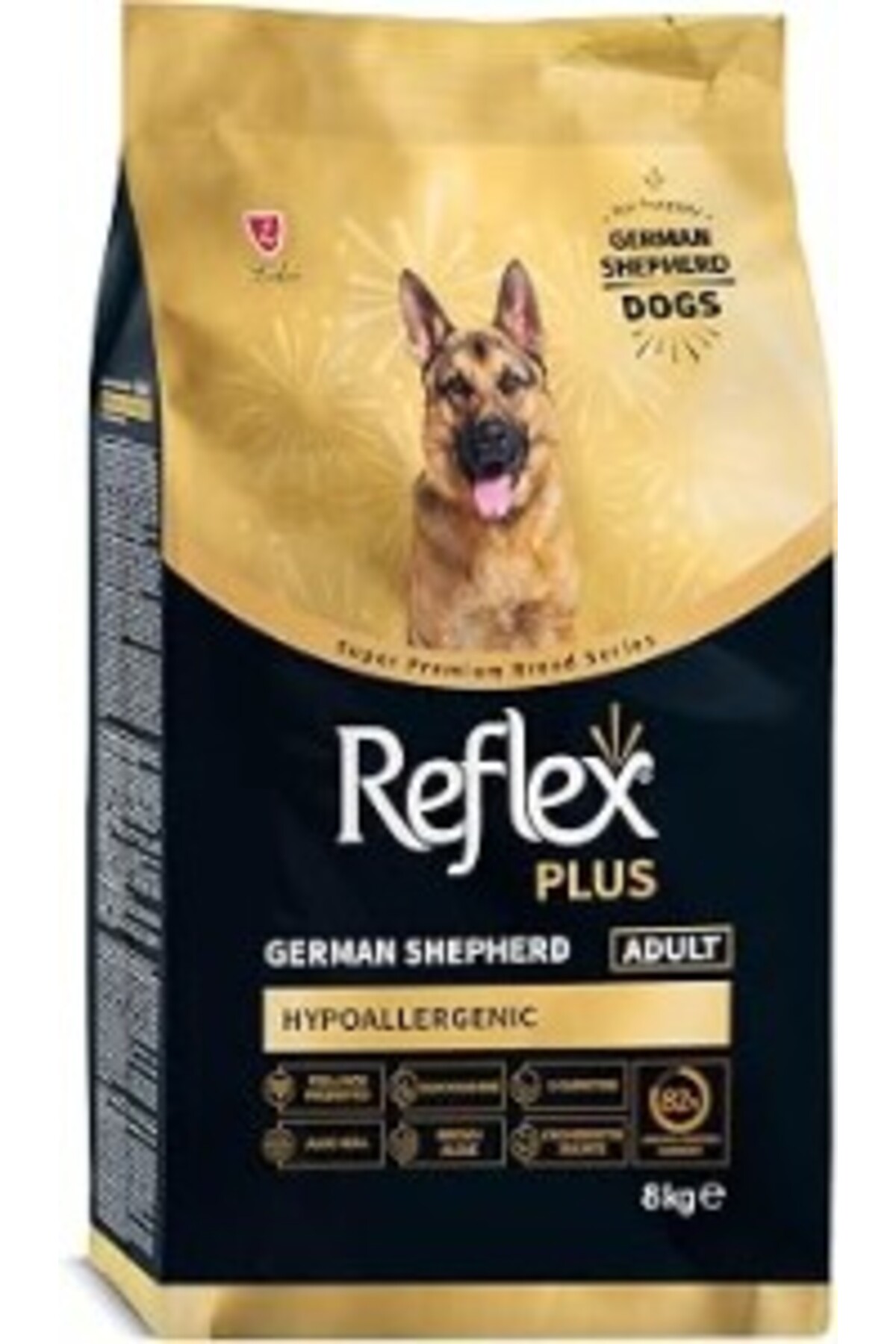 غذای خشک سگ بالغ ژرمن شپرد رفلکس Reflex Plus، هیپوآلرژنیک با طعم مرغ 8 kg