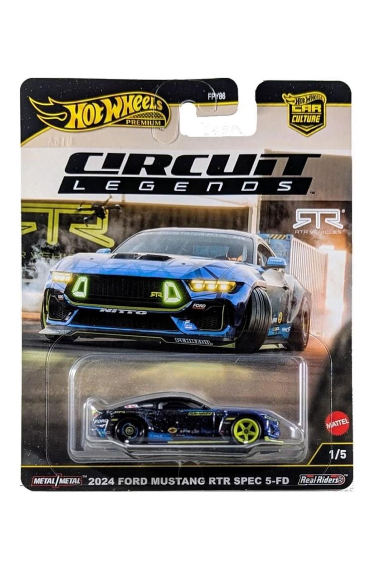 مدل خودرو PREMIUM CIRCUIT LEGENDS 2024 FORD MUSTANG RTR SPEC 5 FD FPY86 JBK48 اورجینال HOT WHEELS