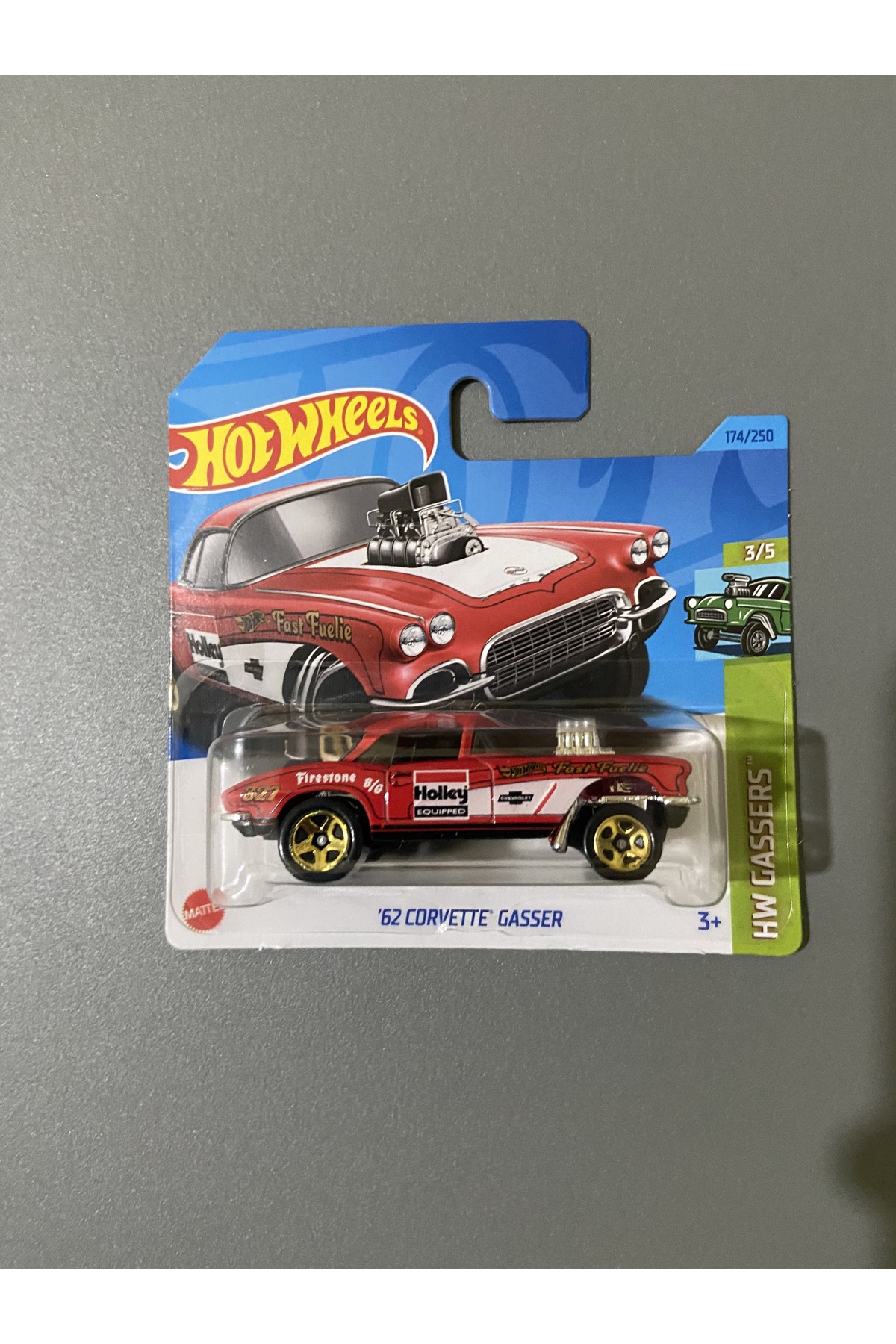 ماشین اسباب بازی 62 CORVETTE GASSER هات ویلز اورجینال HOT WHEELS