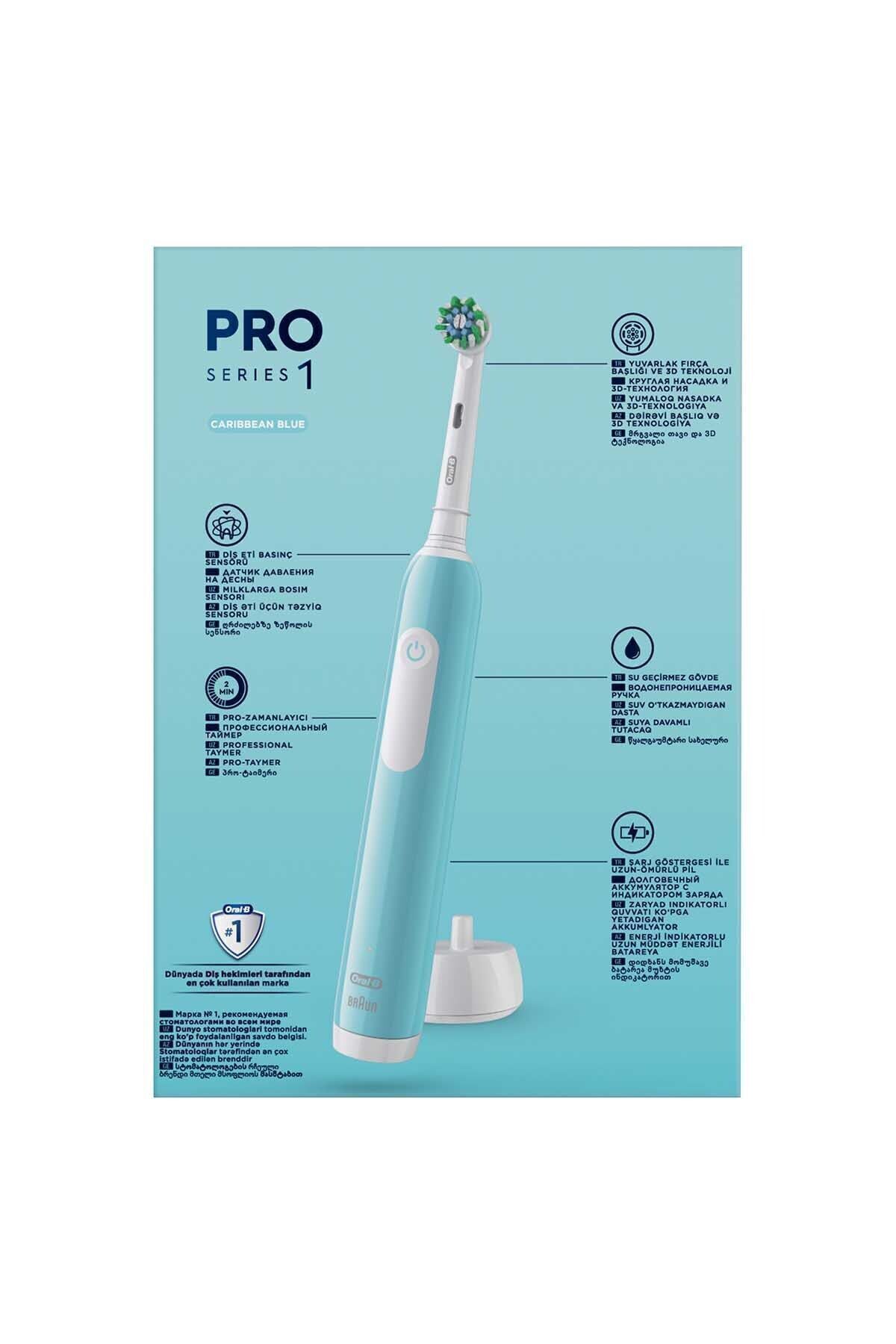 Oral-B مجموعه یک دو دسته برقی مسواک، مسواک های سیاه و آبی، 2 سر مسواک