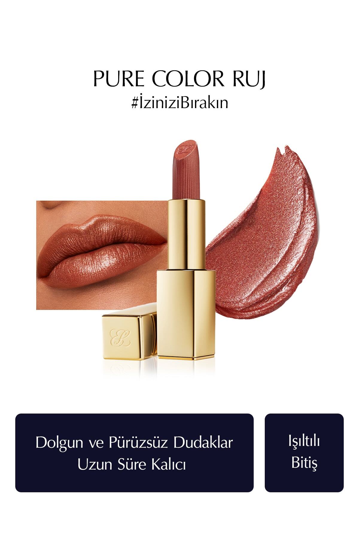 رژ لب های لوستری پیور کالر ۳۵ گرم شماره ۱۱۱ چشم ببری استی لادر Estee Lauder