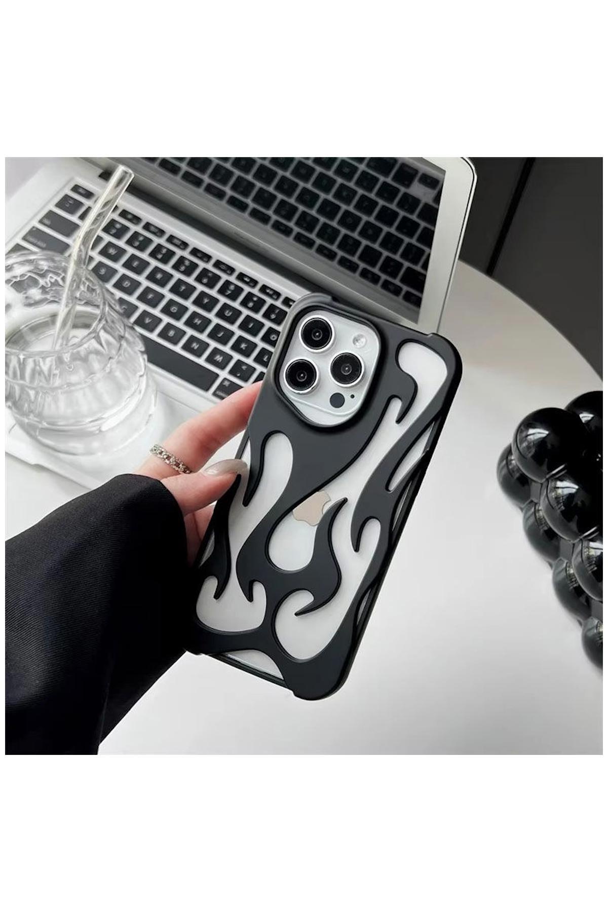 کاور و قاب APPLE IPHONE 15 PRO COMPATIBLE CASE ZEBANA FLAME SILICONE مشکی اورجینال Zebana