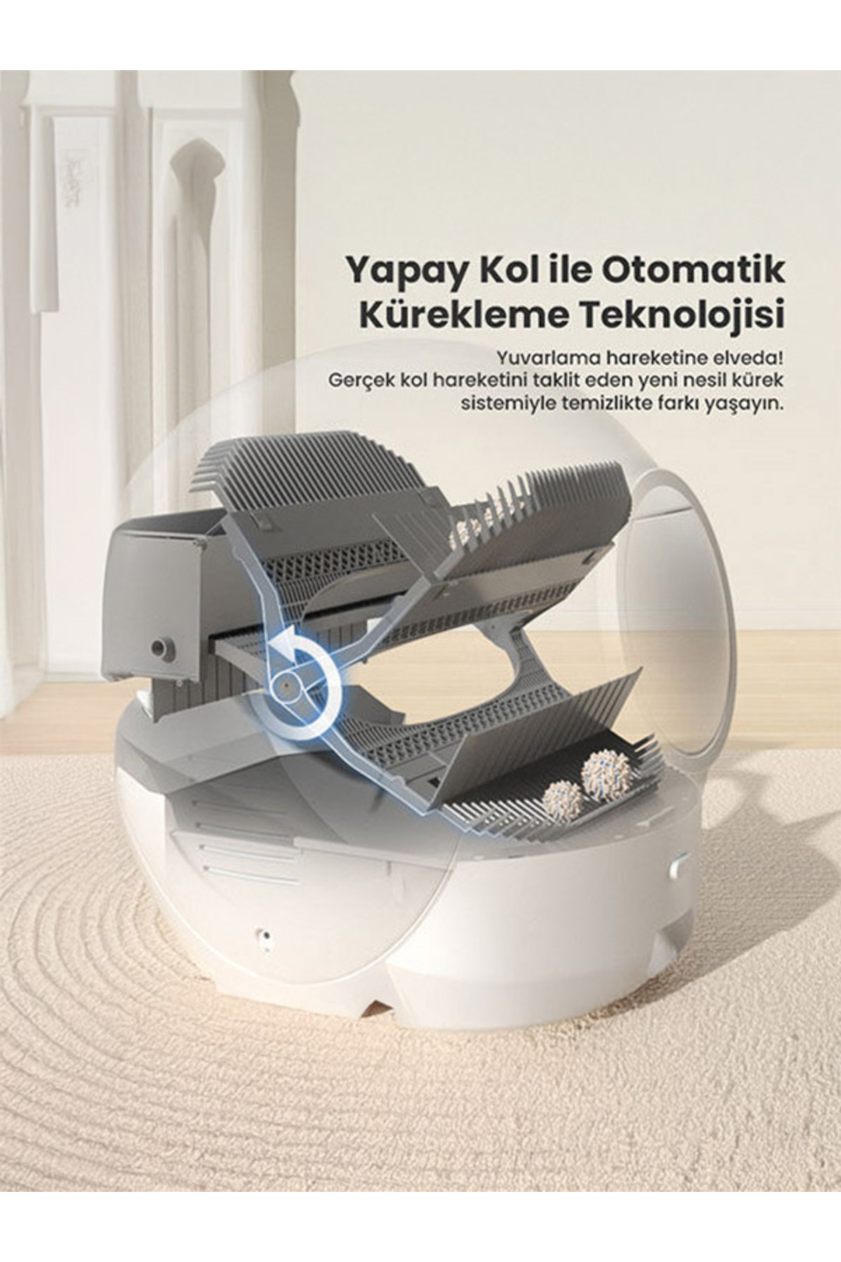 توالت خودکار گربه الکترون Electron Uzay Kasa نسل دوم Smart Pro، مدل T28946 سفید