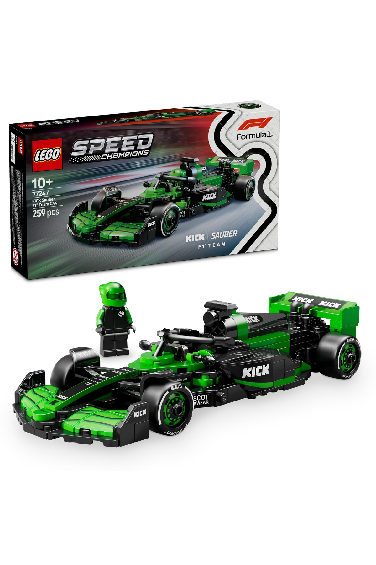 لگو و اسباب بازی های ساخت محور ® SPEED ​​​​CHAMPIONS KICK SAUBER F1® TEAM C44 RACE CAR 77247 10+ TOY BUILDING SET 259P اورجینال LEGO