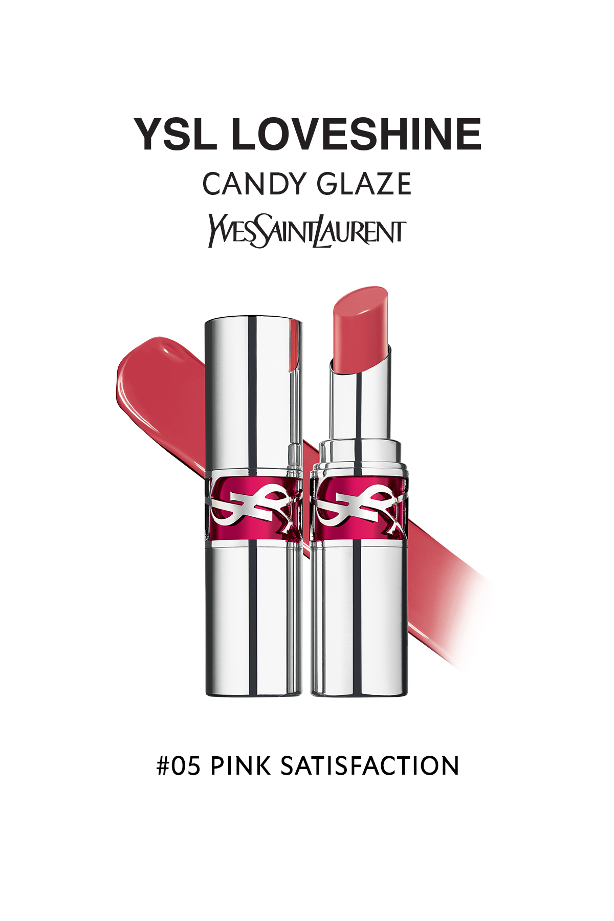 رژ لب لاو شاین CANDY GLAZE SHINE EFFECT 5 PINK SATISFACTION Yves Saint Laurent